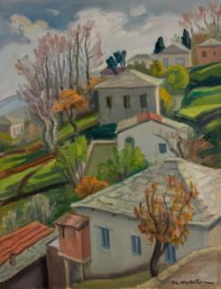 Zagora Landscape — Oil painting, Canvas, 50.00×65.00cm — Theodoros Markellos